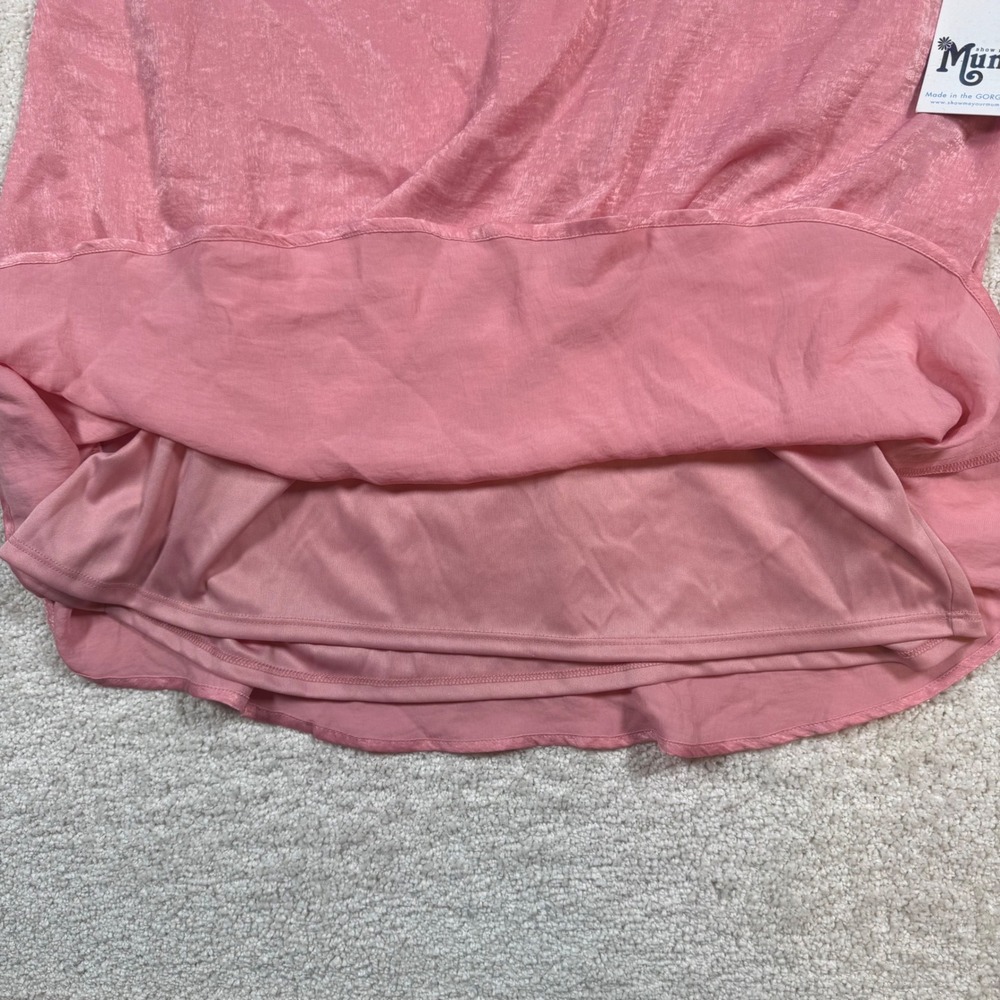 Show Me Your Mumu Gomez Mini Dress Women Medium Pink Shimmer Halter Neck MS8-28 - Picture 9 of 10